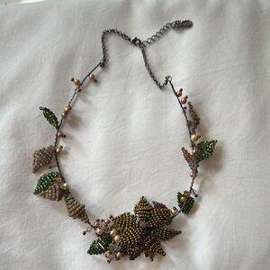 Elegant Beaded Floral Necklace